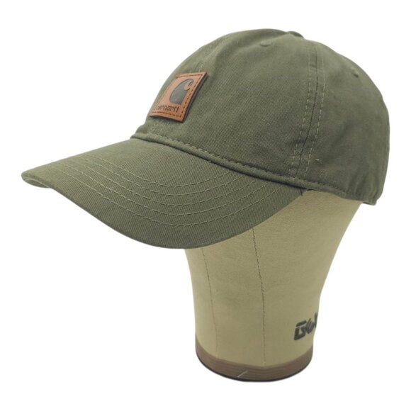 Carhartt Strapback OSFA Cap Hat Trucker Baseball Logo Patch Fatigue Green - Picture 2 of 14